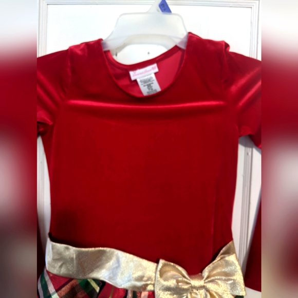 Bonnie Jean Velvet and Plaid Christmas Dress - Picture 4 of 6
